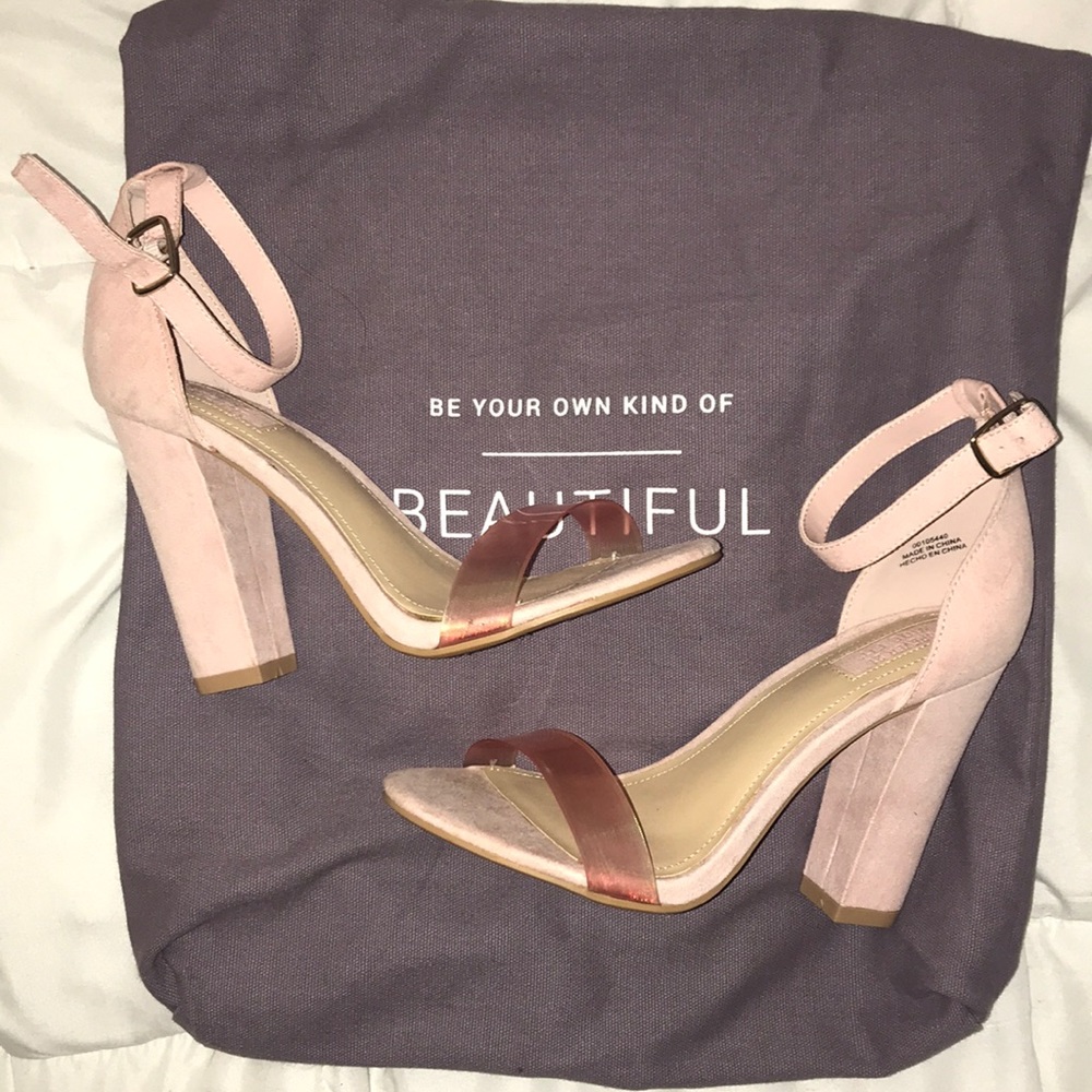 Retro Pink Heel with Suede Finish